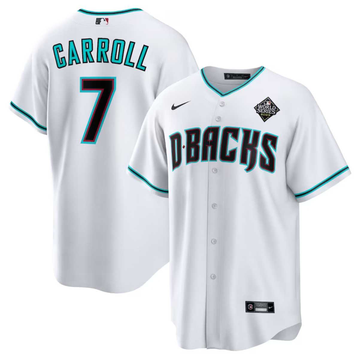 Men's Arizona Diamondbacks #7 Corbin Carroll White 2023 World Series Cool Base Stitched Jerseys Dzhi,We sell and wholesale Men's Arizona Diamondbacks #7 Corbin Carroll White 2023 World Series Cool Base Stitched Jerseys Dzhi on line form chian!